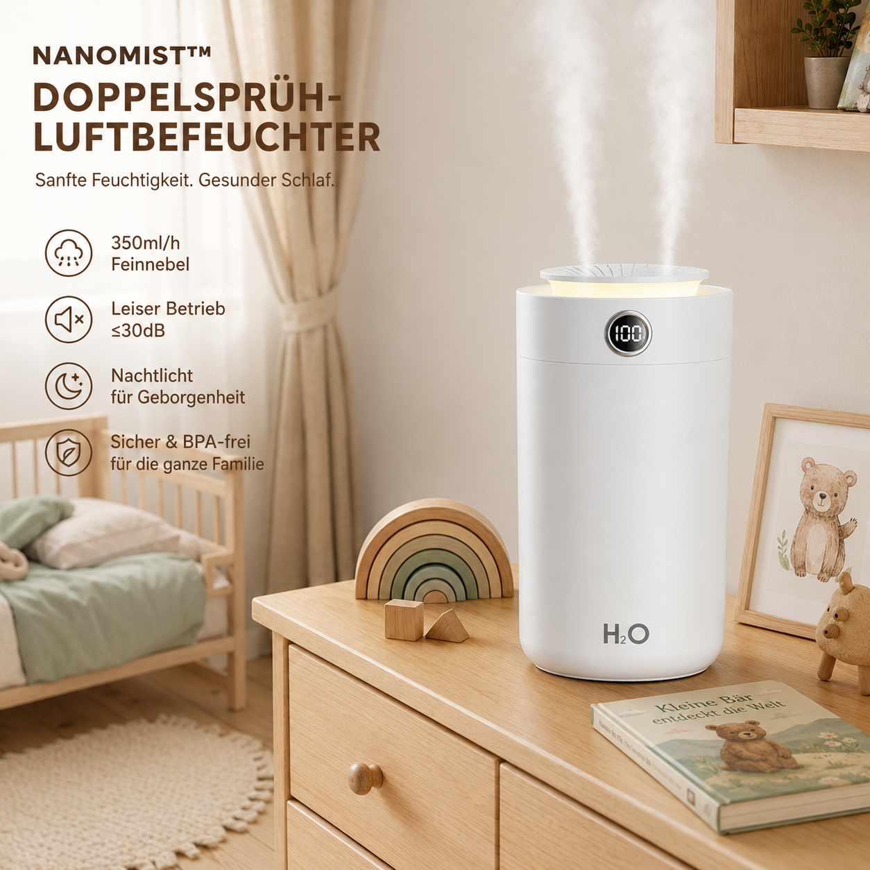 Neues Modell Doppel-Sprüh Große Kapazität Luftbefeuchter