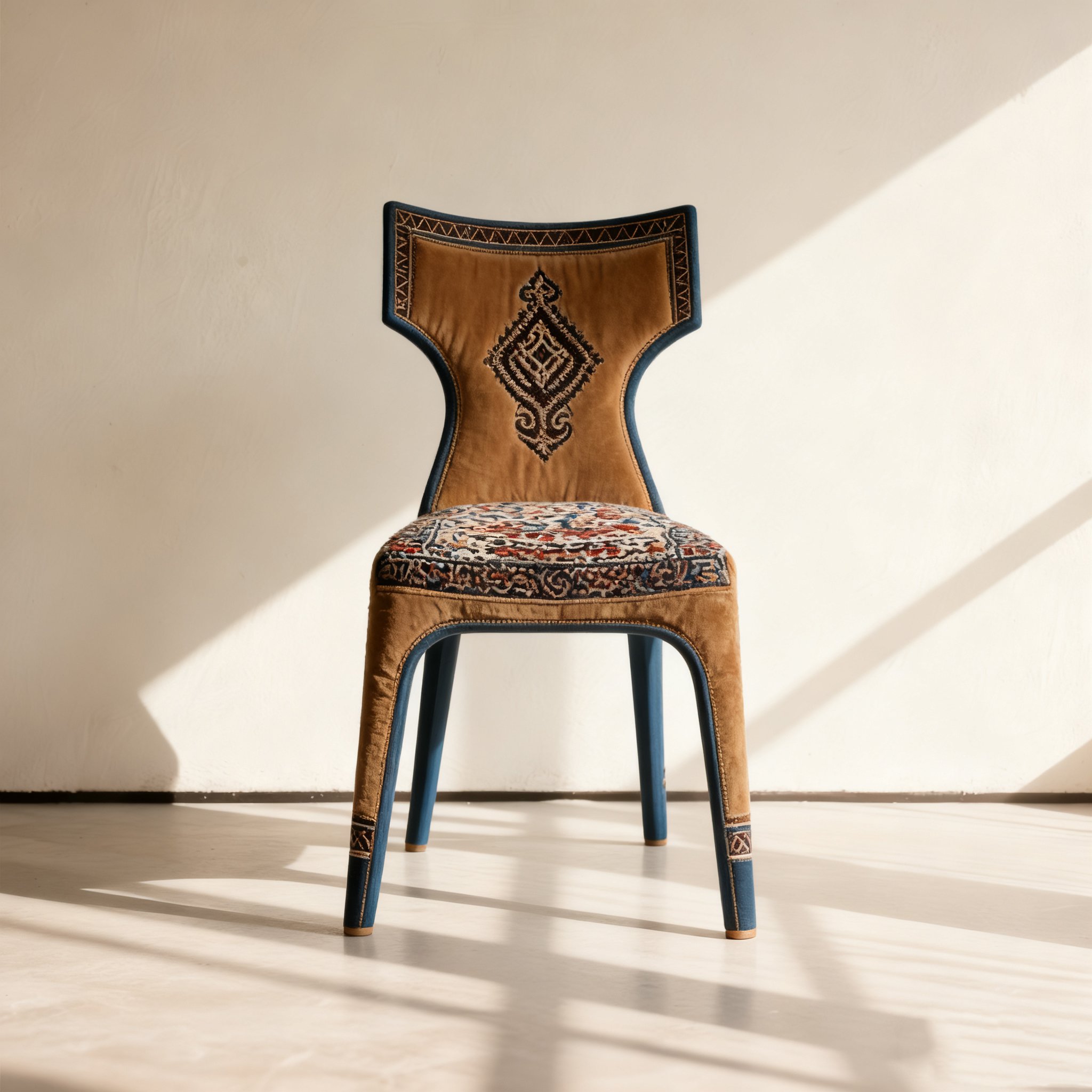 ชุดเก้าอี้ผ้าปักงานฝีมือแบบโบราณ 2 ตัว