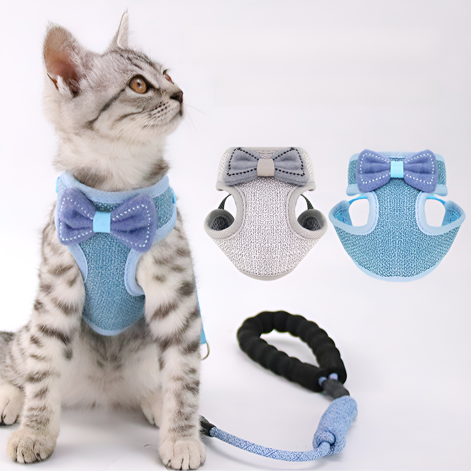 胸と背中を通す猫用散歩リード