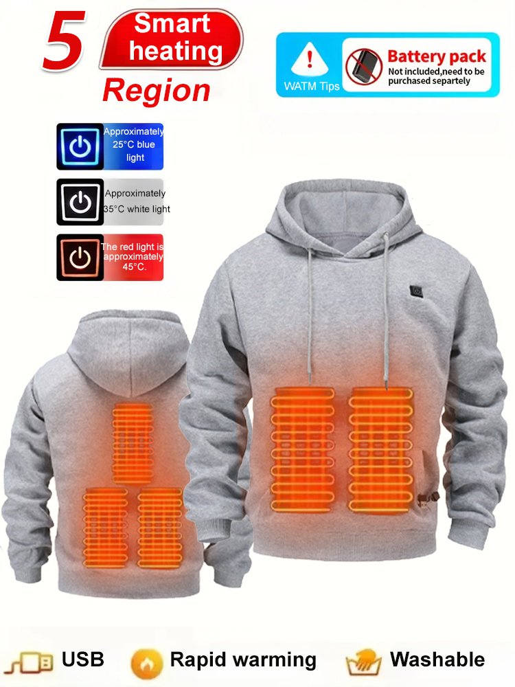 【10-Second Rapid Heating】Winter Smart Electric Heated Hoodie
