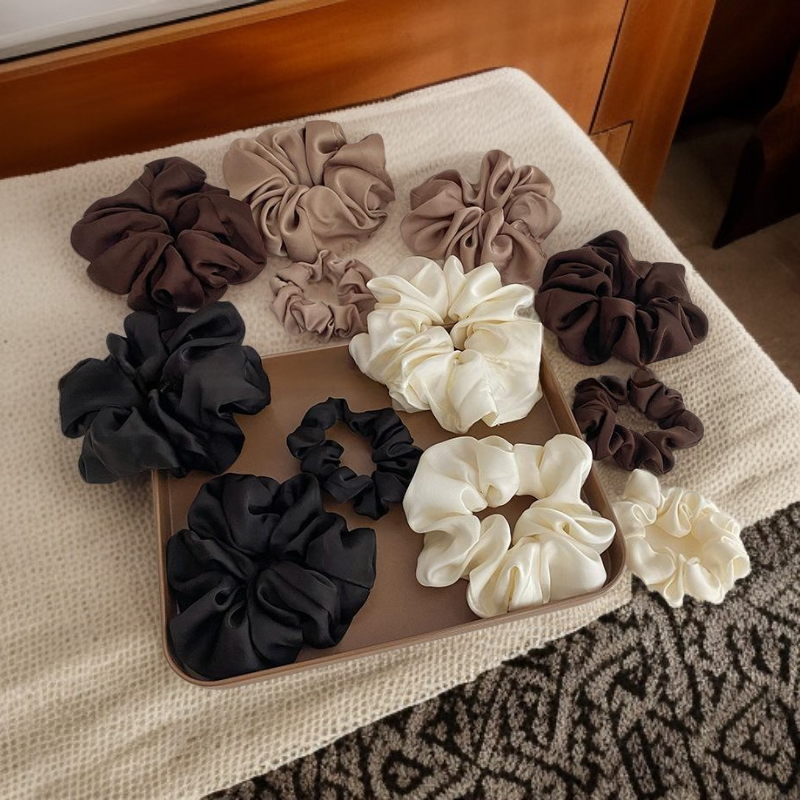 緞面純色大腸髮圈