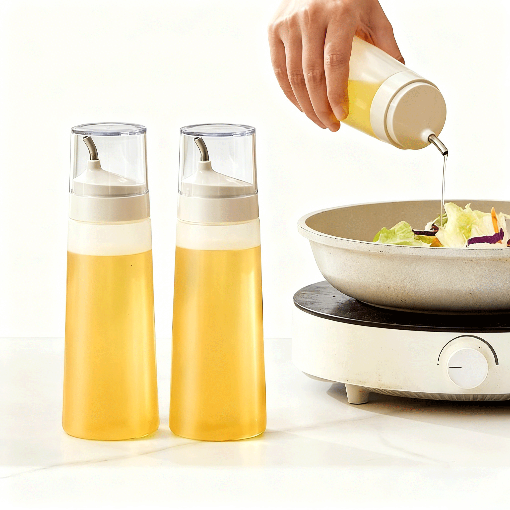 Press-type Spout Plastic Oil Bottle