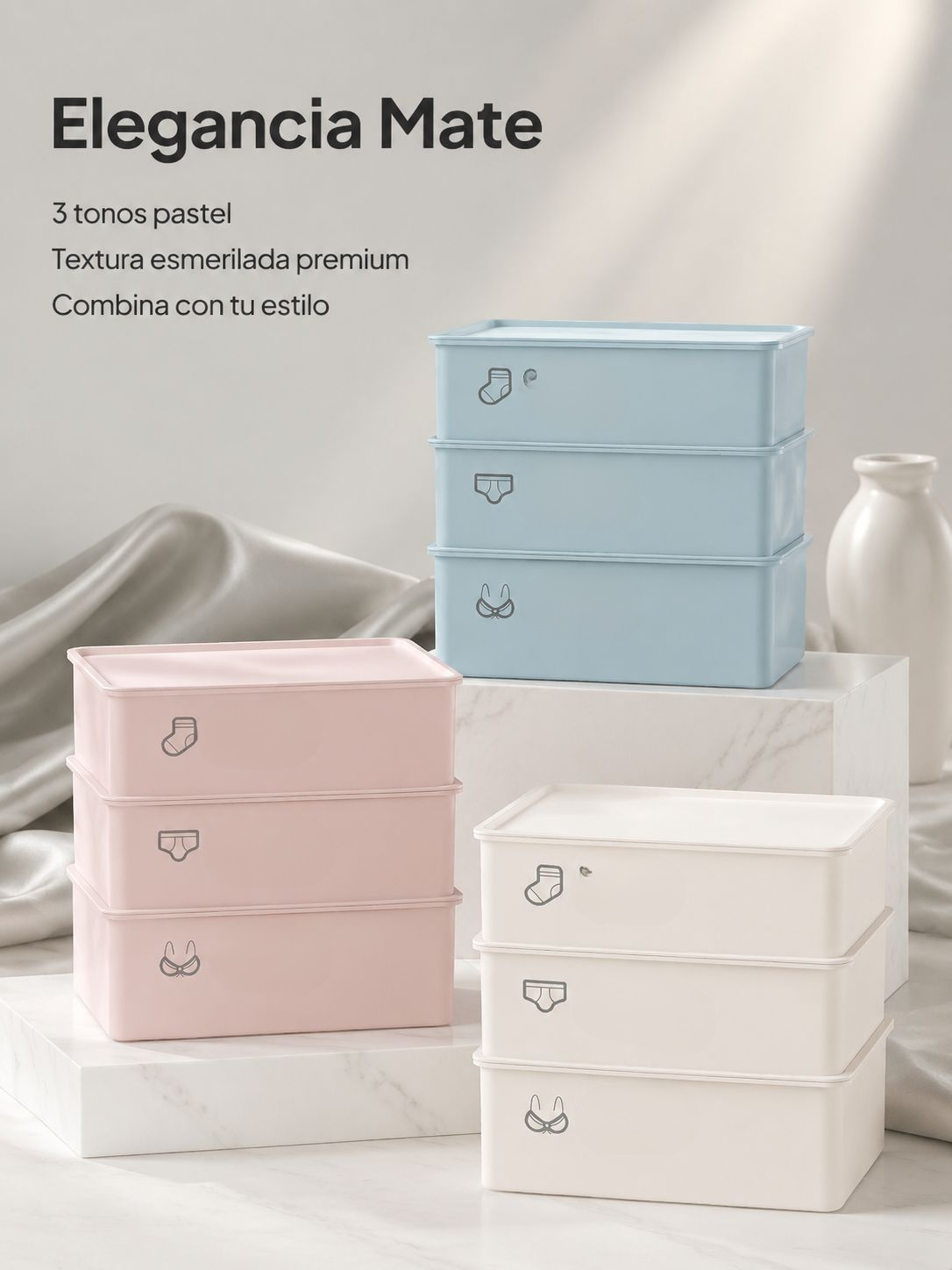 Caja organizadora con divisiones para ropa interior