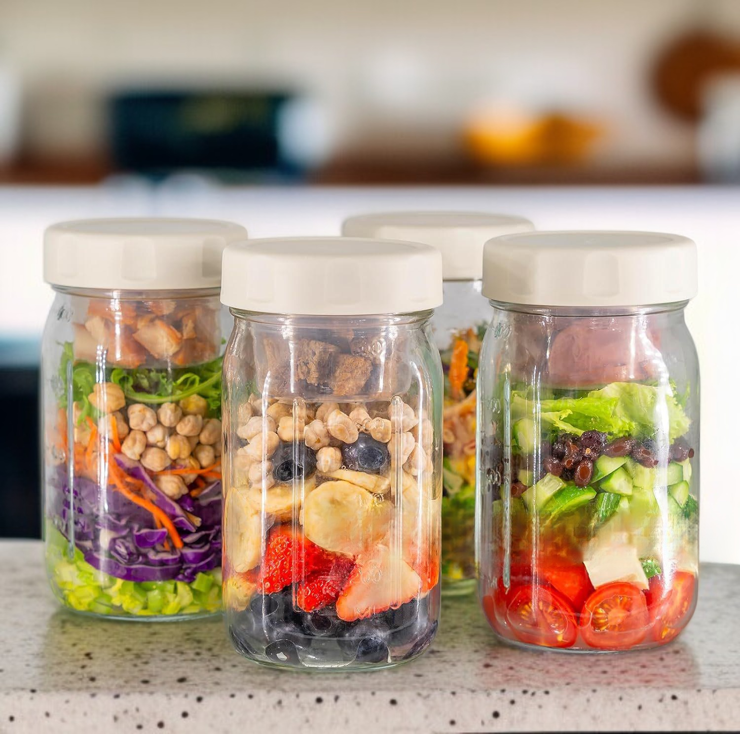 ขวดแก้วใส่สลัดพร้อมฝาปิดแน่นหนา