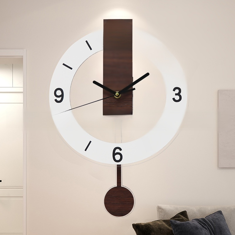Nordic Style Wooden Grain Wall Clock for Living Room