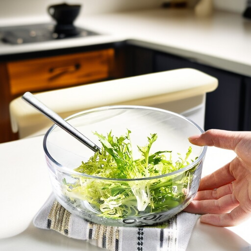Cuenco de cristal grueso resistente al calor, apto para ensaladas, arroz, sopas y fideos