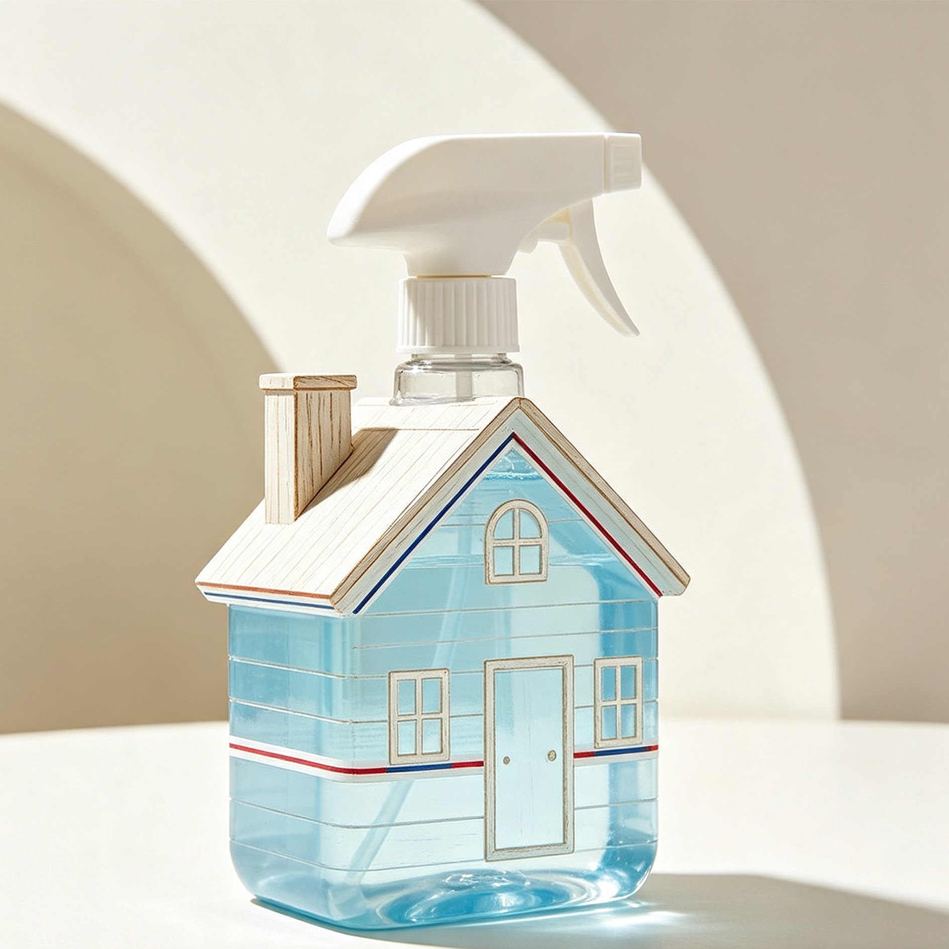House-shaped spray bottle