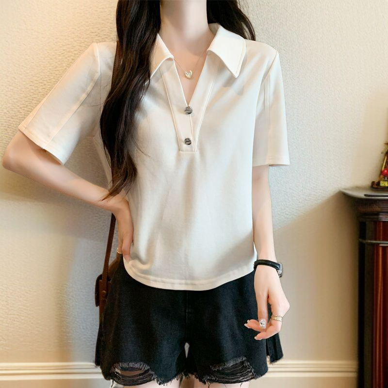 뚱 Mm 여름 반팔 티 빅 사이즈 모던 배꼽커버 루즈핏 블라우스 반팔 티