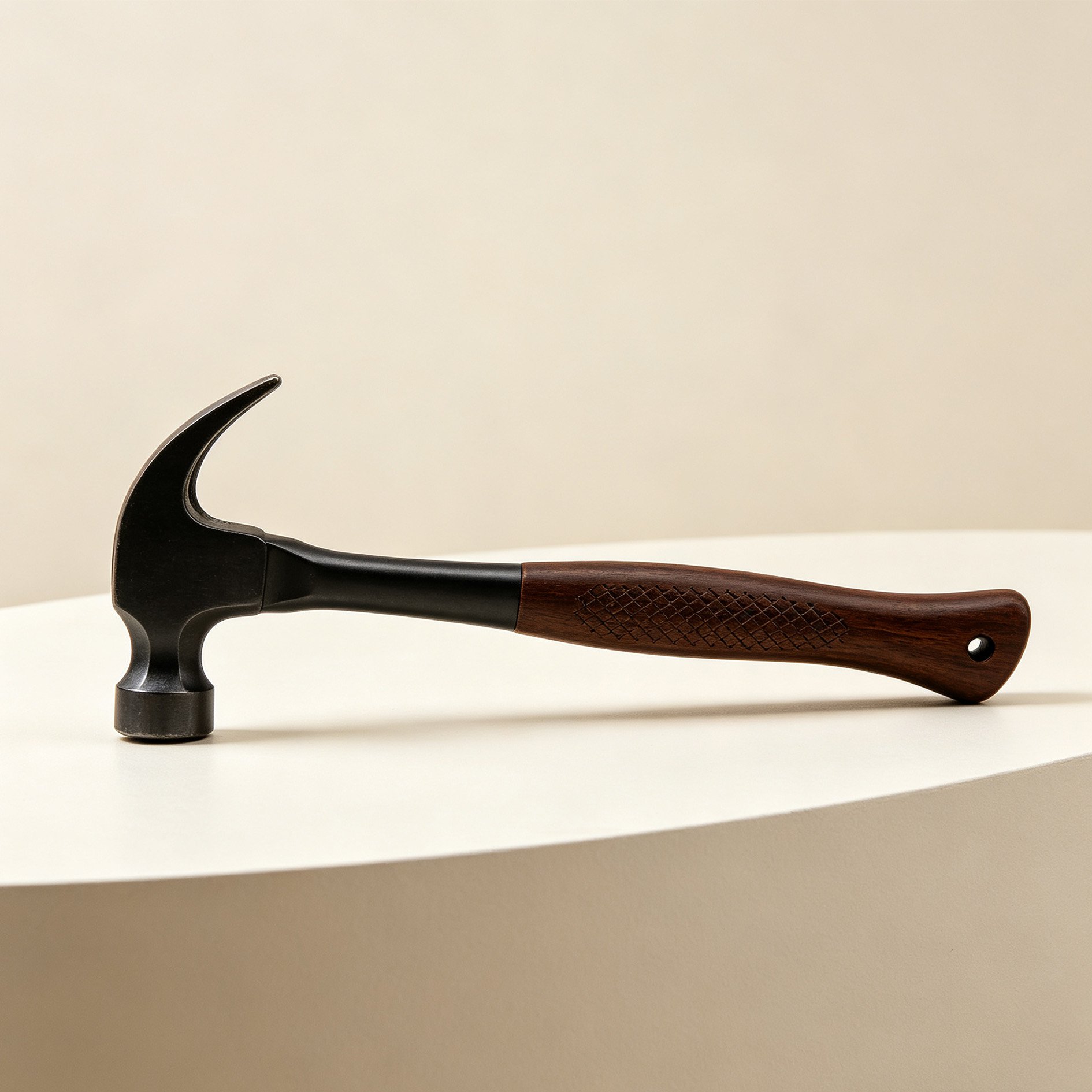 Black Wood Handle Claw Hammer full view