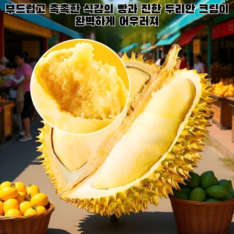 폭발적인 두리안크림 케이크 두리안 빵