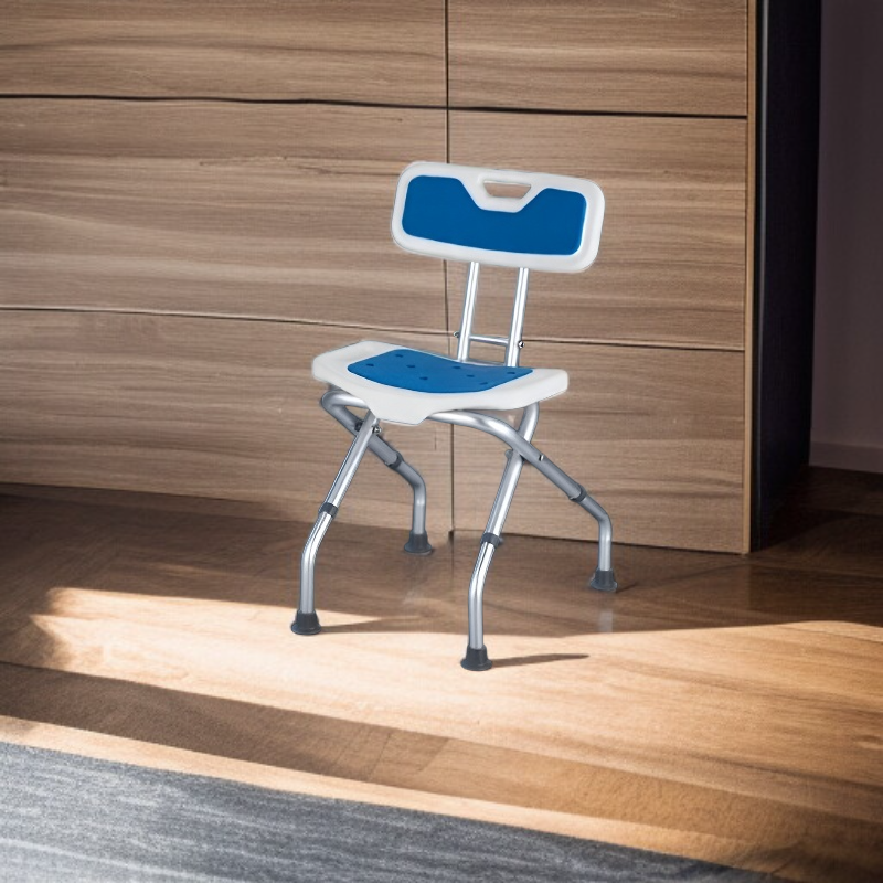 Foldable non-slip shower chair for the elderly
