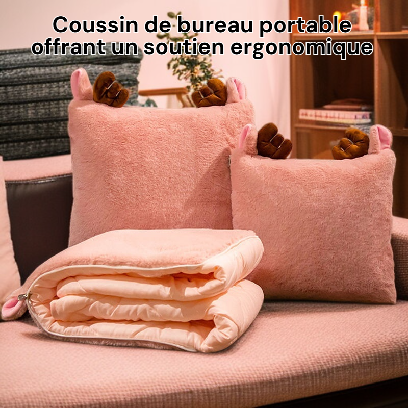 Couverture pliable pour sieste en voiture et coussin de bureau portable