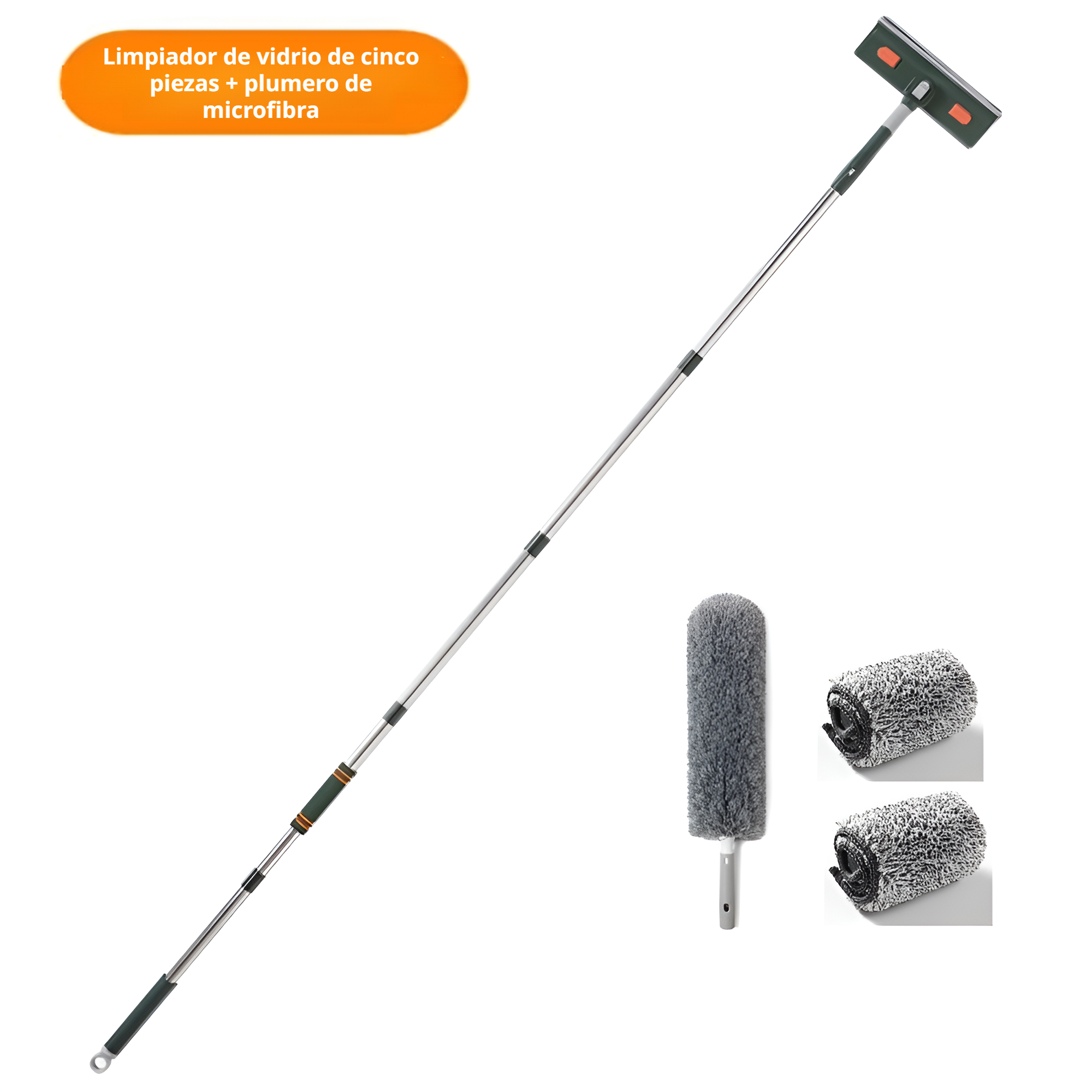 Limpieza eficiente de ventanas con varilla larga