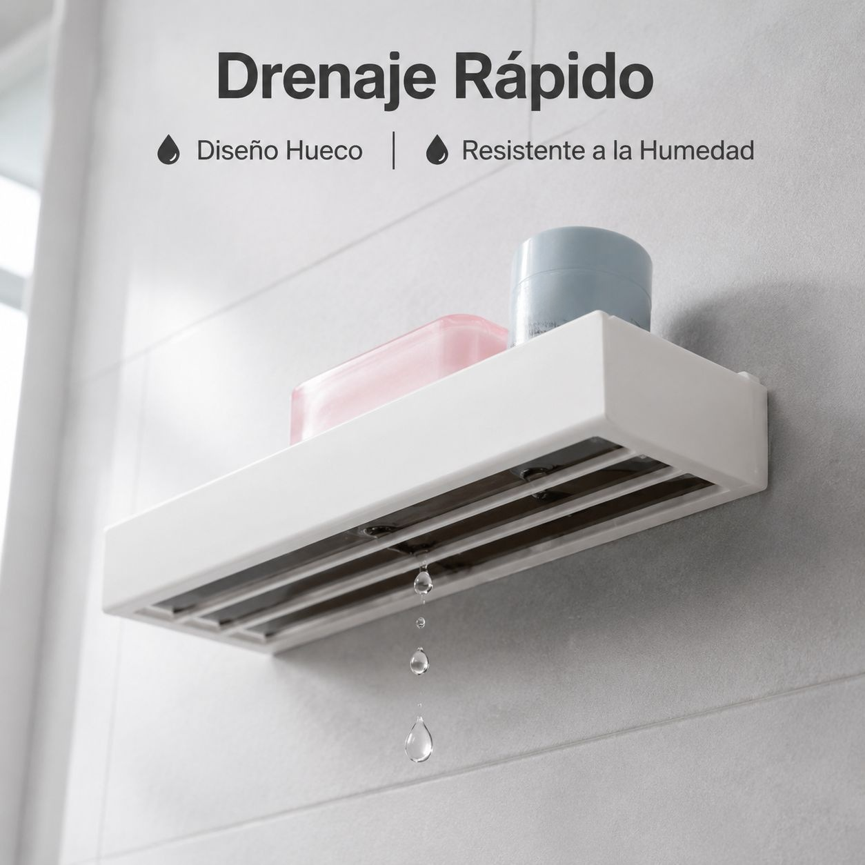 Estante de baño sin taladro, organizador para cosméticos