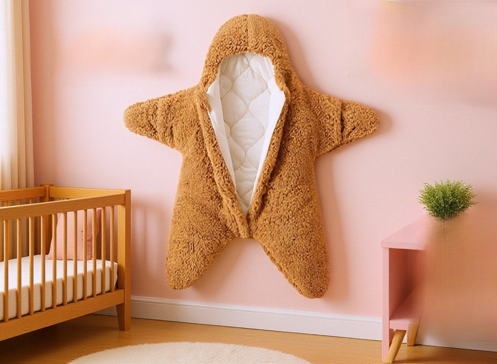 柔らかい素材のヒトデ寝袋おくるみ