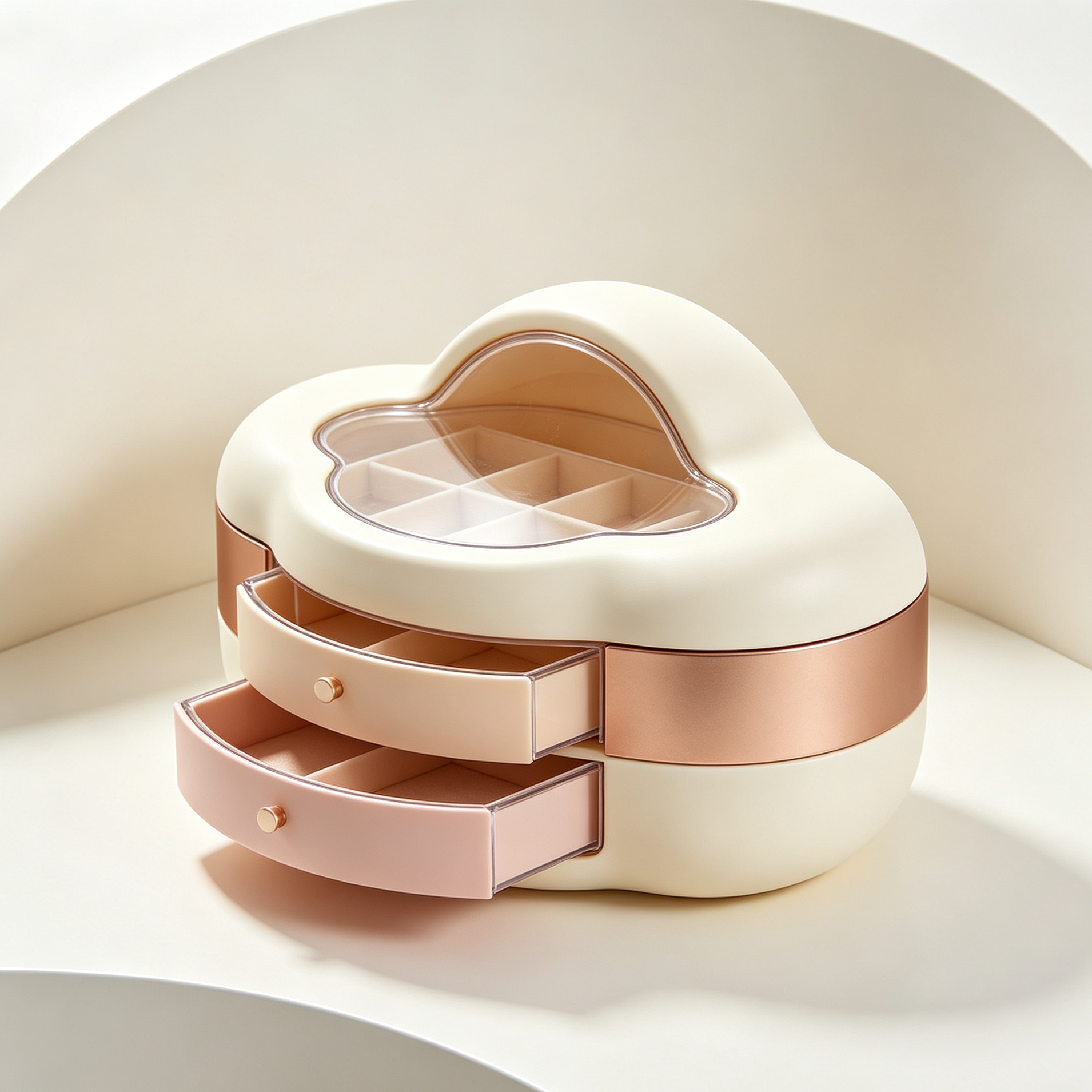 Cloud-shaped jewelry organizers holding rings and earrings