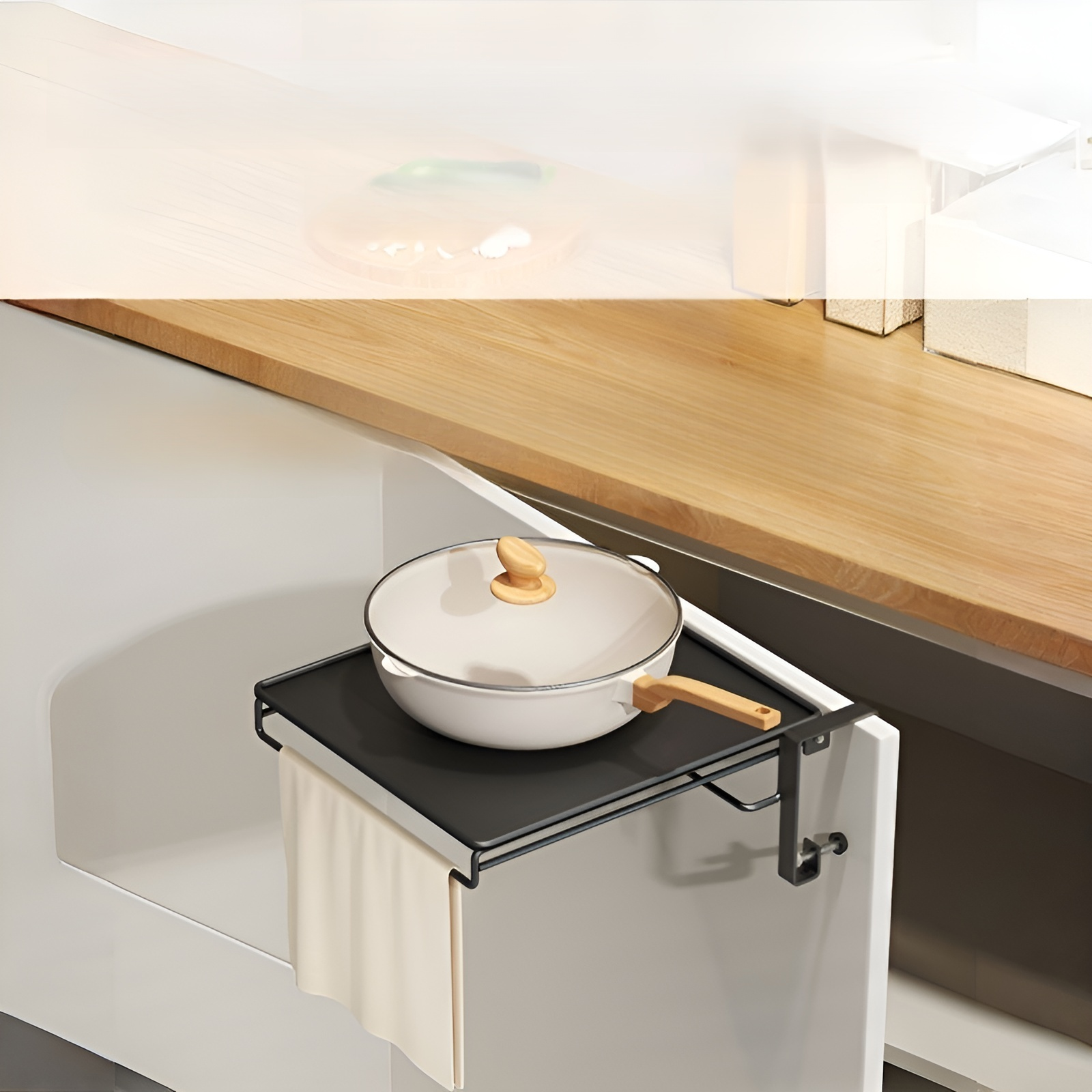 Estante de cocina con tablero plegable
