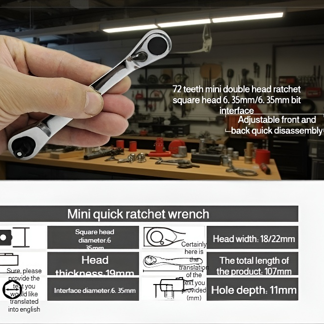 Batch Nozzle Driver Converter Wrench Home Multifunction 72 Teeth Portable