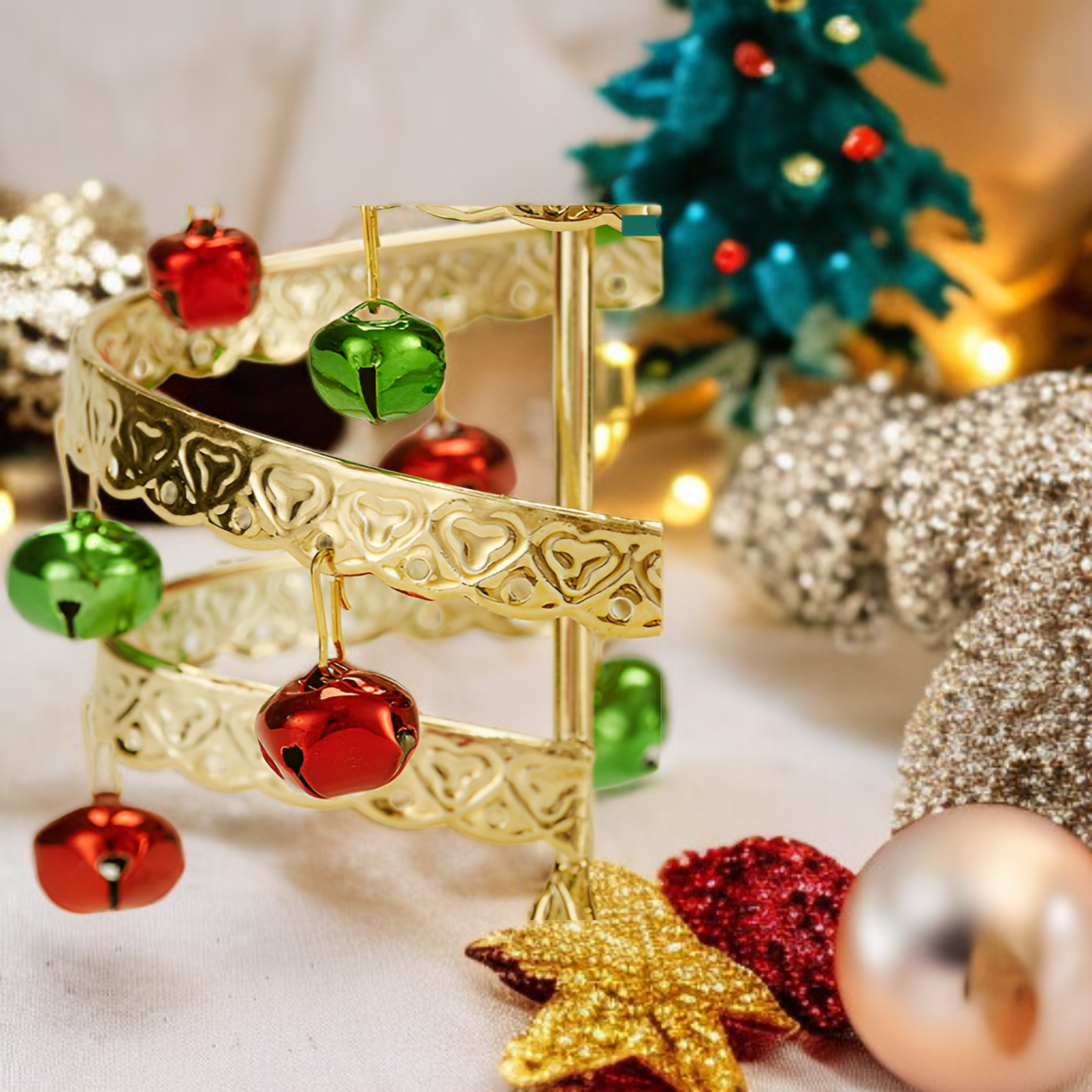 사무실 책상 위 미니 크리스마스 트리 데코