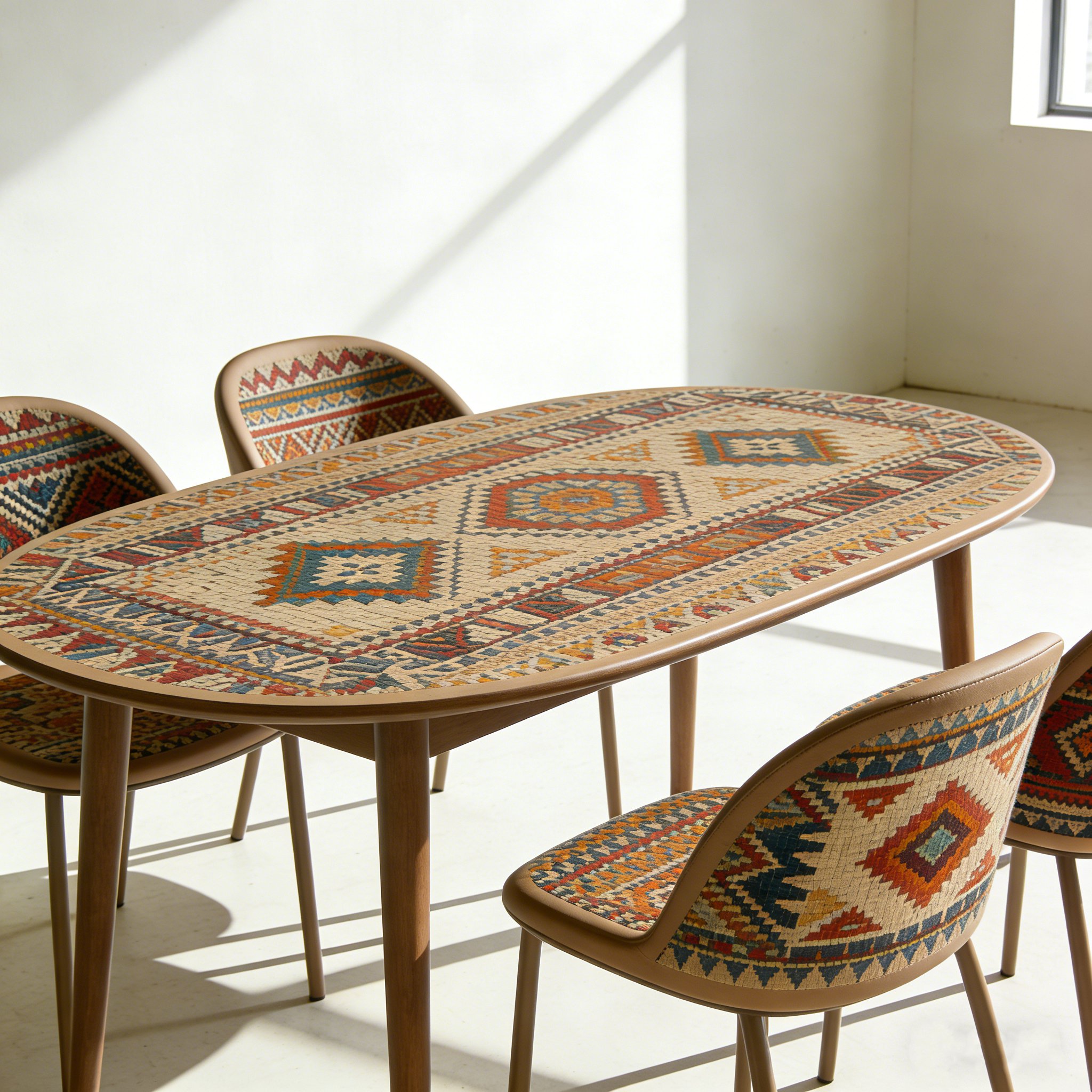 4인용 식탁과 의자 세트