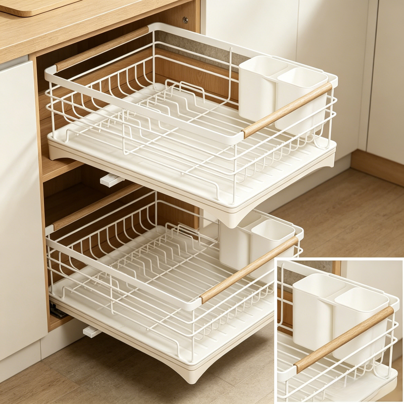 Multi-functional Waterproof Iron Tableware Organizer Rack