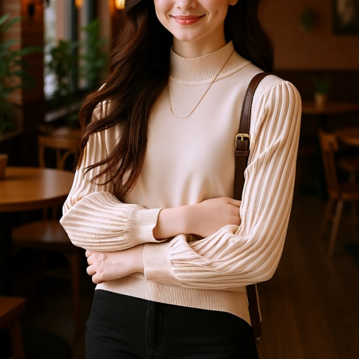  秋冬新作ヨーロピアン無地ハイネックセーター 女性用 高見えインナー