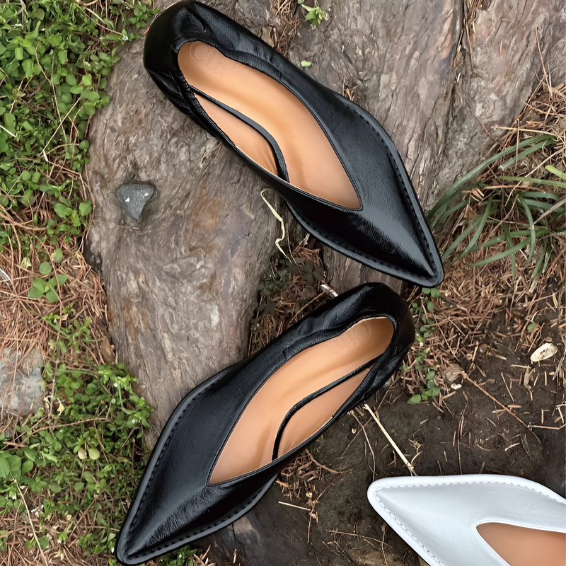 ミドルポインテッドトゥのエレガントなレディースシューズ