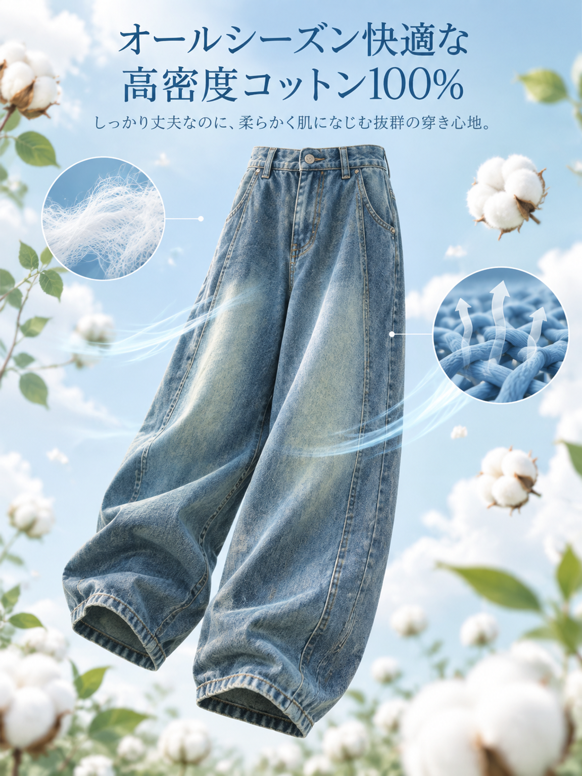 【倉敷・児島】ヴィンテージ風美脚シルエットカーブジーンズ