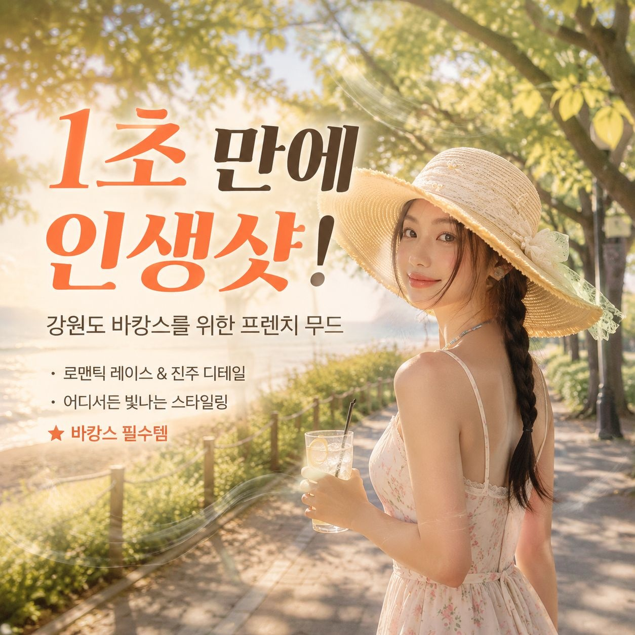 여름 자외선 차단 프렌치 레이스 리본 밀짚모자 여성 비치 모자 2026 신상