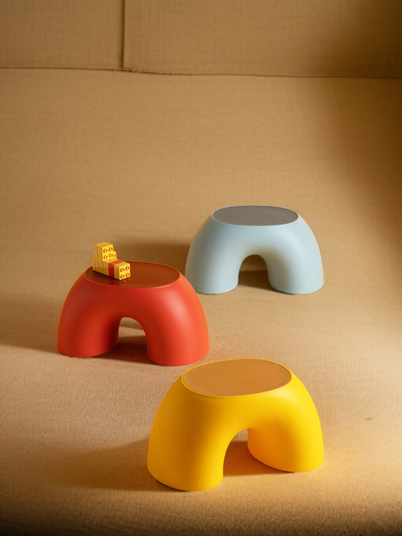 레인보우 스툴 둥글고 편안한 미끄럼 방지 신발 교환대 내구 홈 스툴