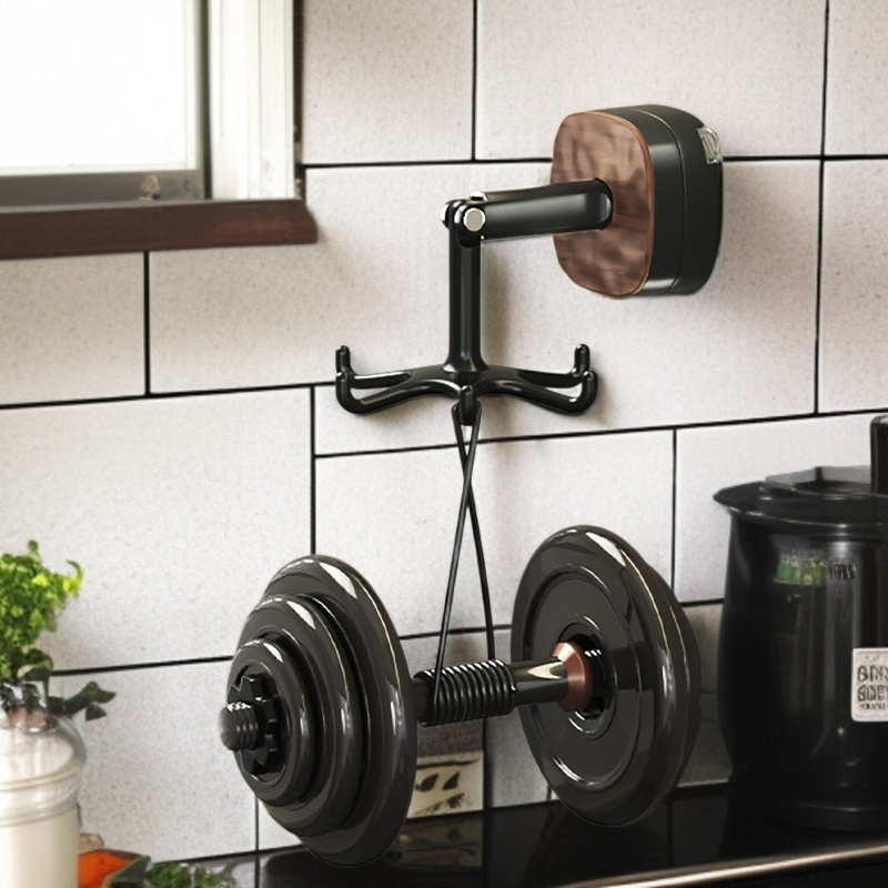 작은 행거 욕실 수건 걸이 펀치 프리 6발 호두 빨판 선반 주방 냄비 수납에 적합