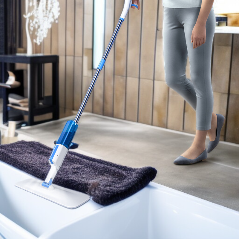 가정용 스프레이 걸레, 긴 손잡이 회전식 마이크로화이버 바닥 걸레