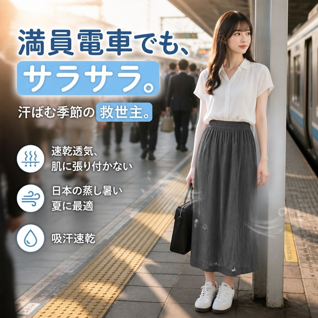 夏用レディースハイウエストワイドカジュアルパンツ
