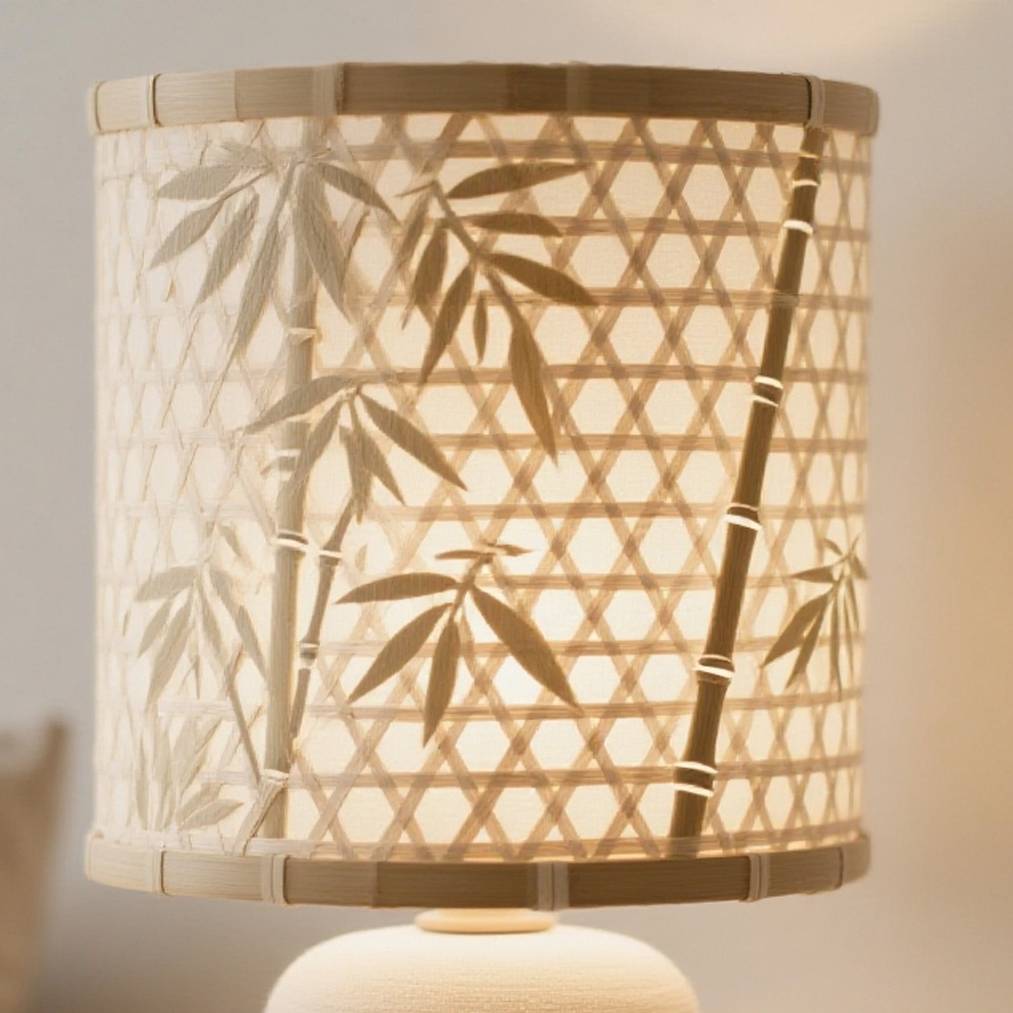 โคมไฟตั้งโต๊ะสไตล์มินิมอลทำจากไม้ไผ่