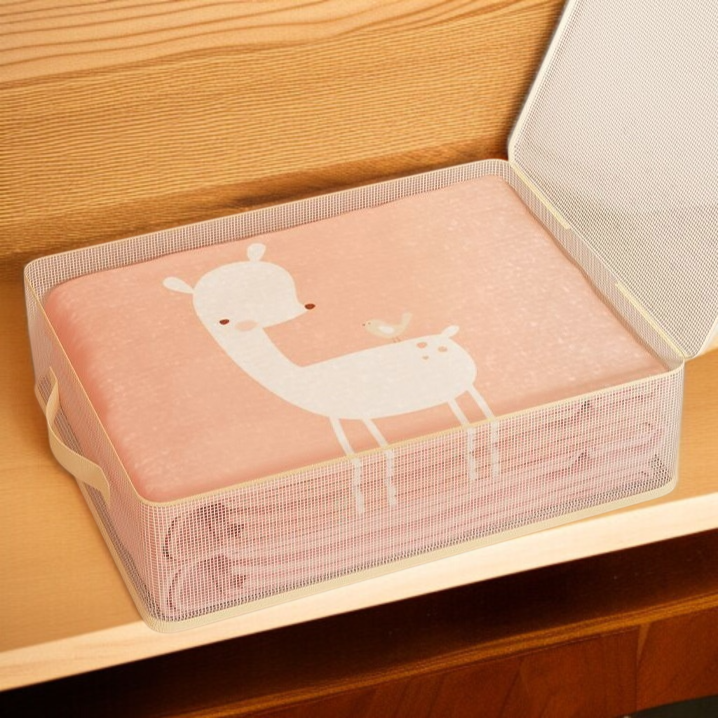 간절기 수납 가방 4종 세트 곰팡이 방지 의류 정리 가방 면 이불 수납 가방 칸막이 망사 옷장 수납 가방