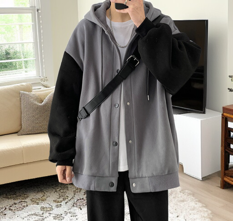 トレンディなスプライシングジャケット秋冬