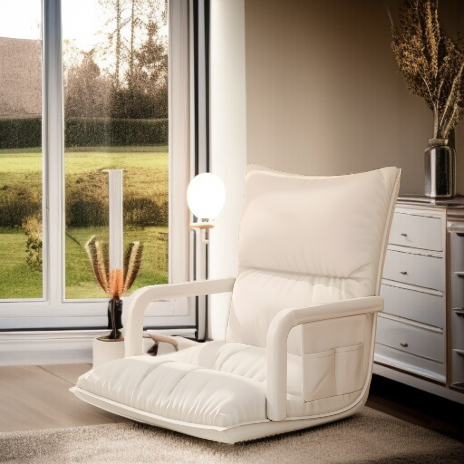 Waterproof and stain-resistant PU leather seat, sofa with six-position angle adjustment, multiple co