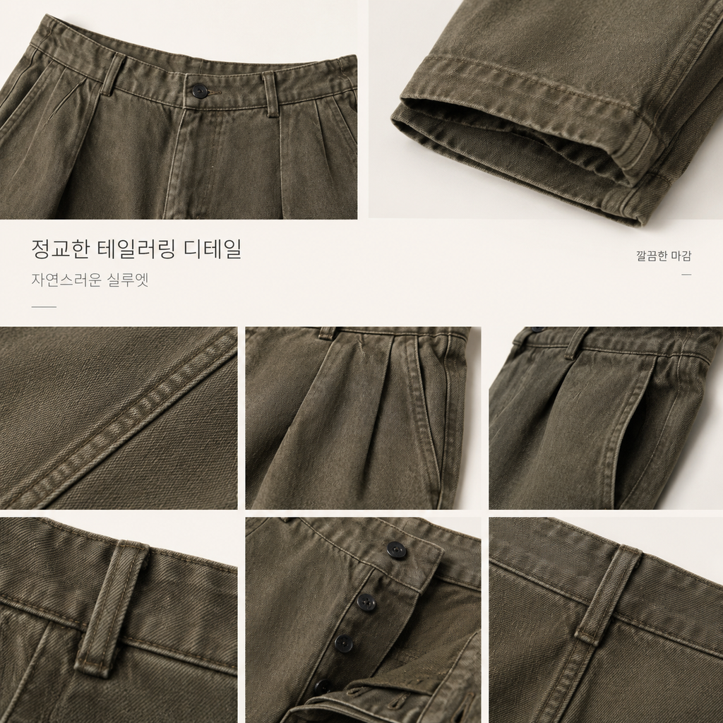 가을 와이드 스트레이트 순면 빈티지 바지