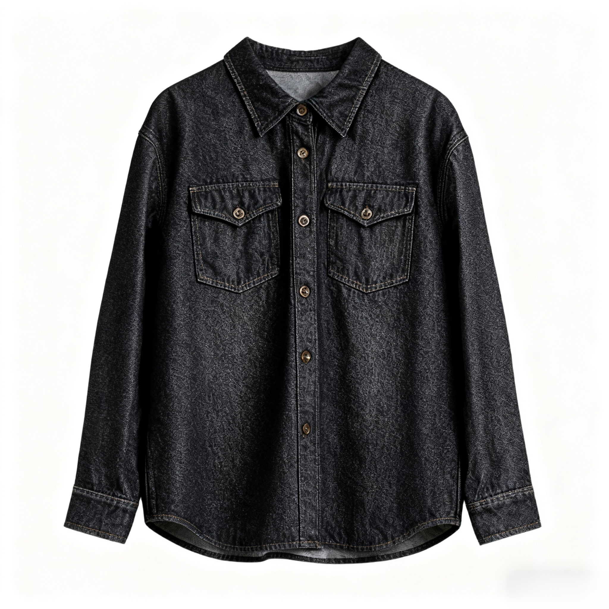 데님 셔츠, 심플한 솔리드 컬러 재킷