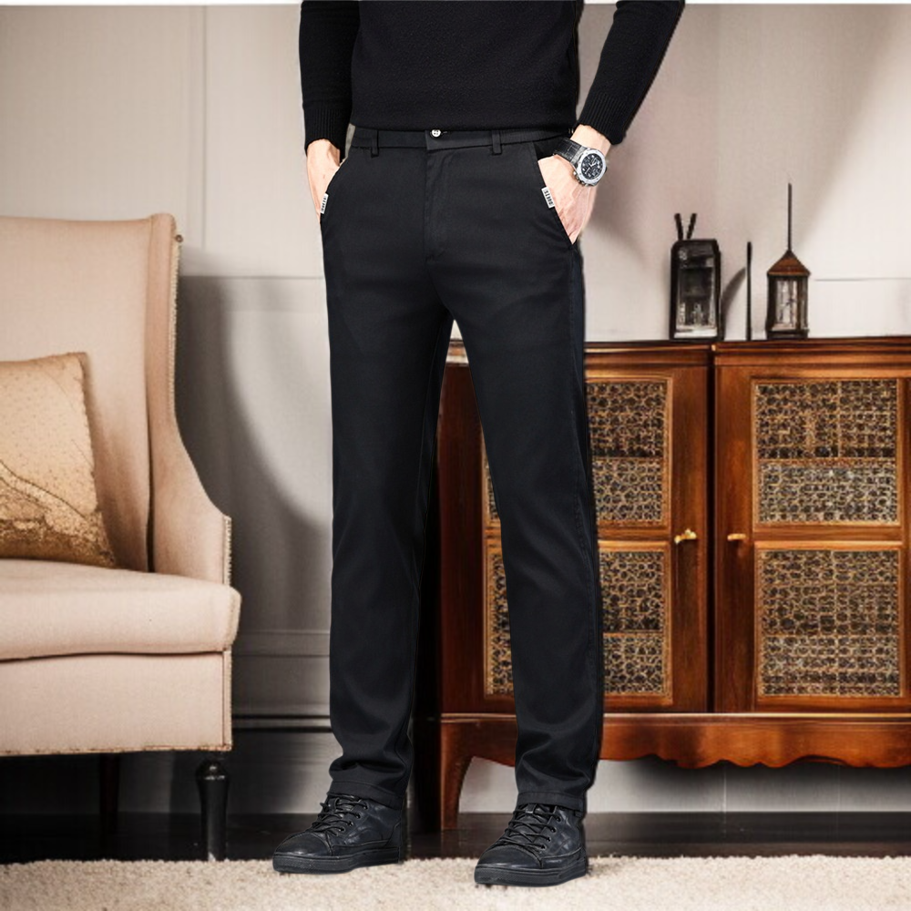 ビジネスカジュアル メンズ スリムストレートパンツ ストレッチ 春用