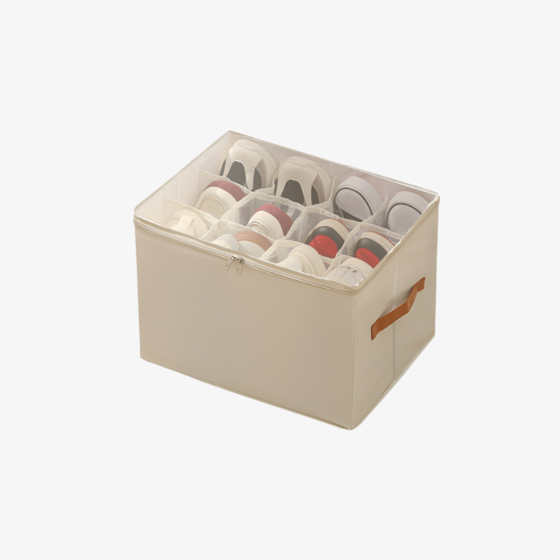 仕切り付き 靴収納ボックス 衣類・雑貨対応 折りたたみ式
