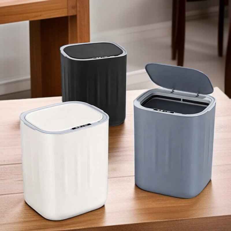 Papelera inteligente para el hogar con pantalla digital