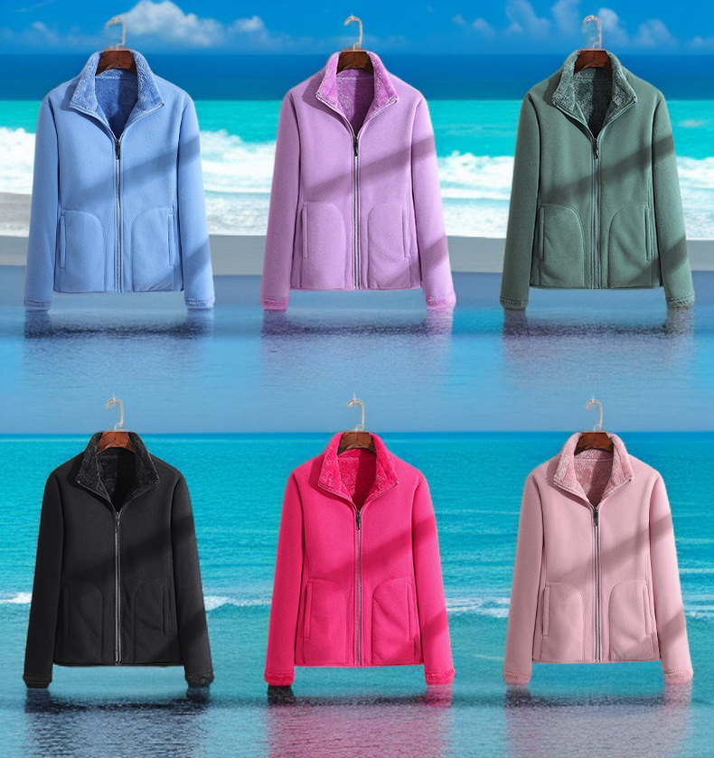 Atmungsaktive Wende-Fleecejacke für Wandern