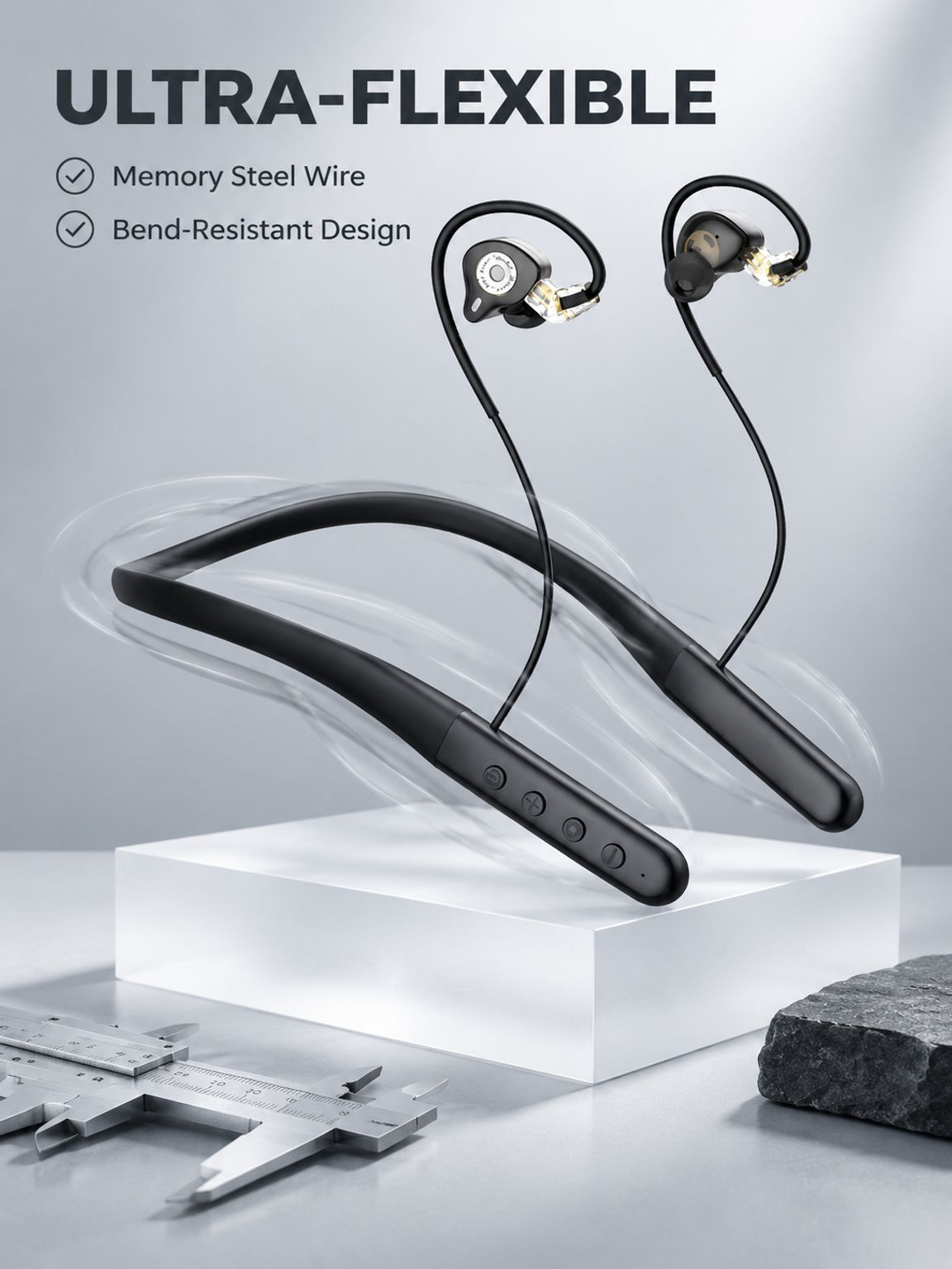 Sports Bluetooth Earphones with Deep Bass, Noise Cancelling, Neckband HiFi Sound, Long Battery Life