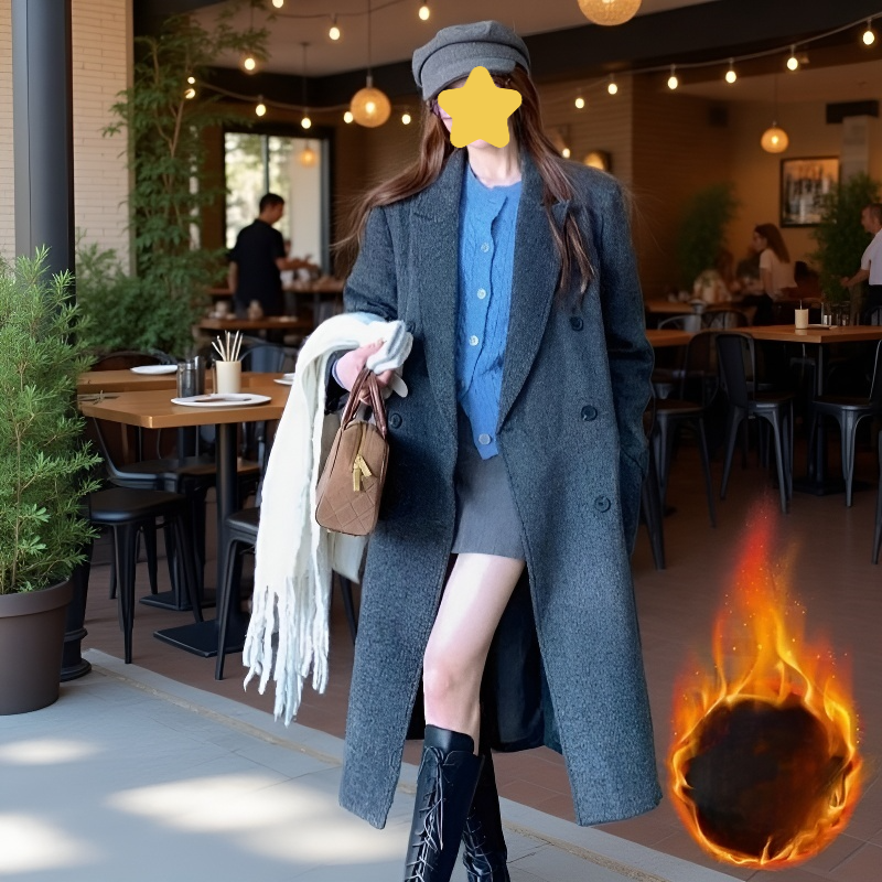 기모 도톰 하프 루즈핏 모직 코트 겨울 모직 코트