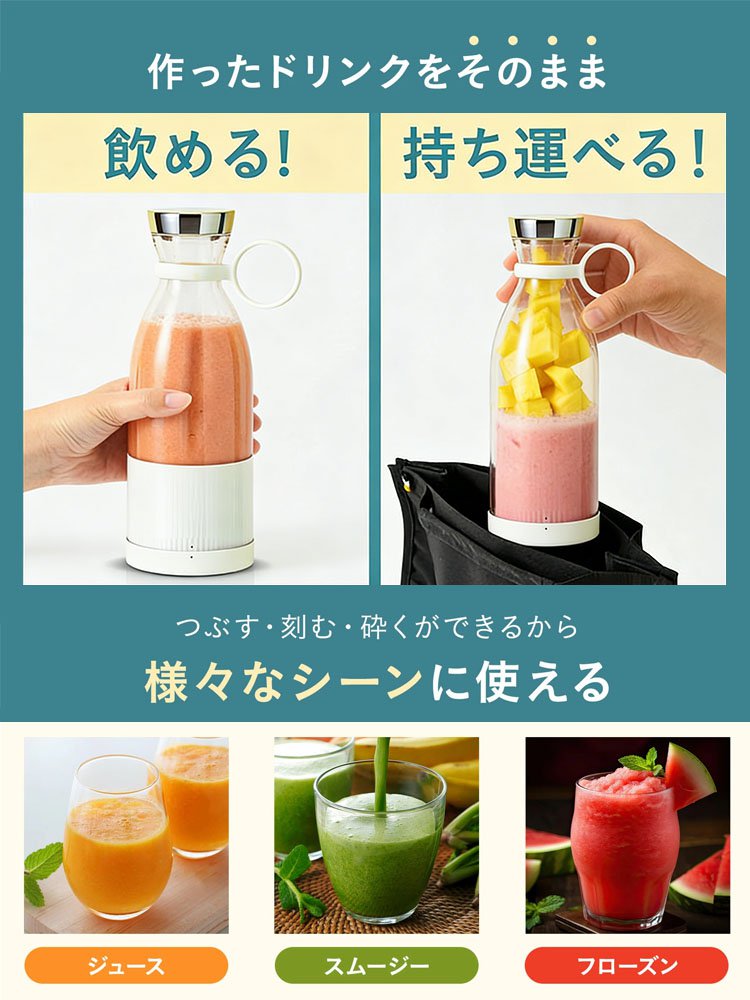 【期間限定モデル】旅行用電動ジューサーカップ