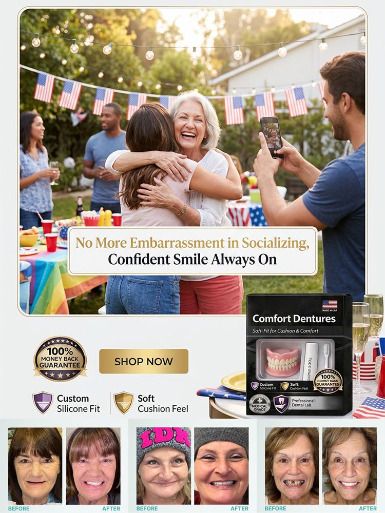 100% Realistic and Comfortable Dentures | Painless, No Glue Required丨Unisex