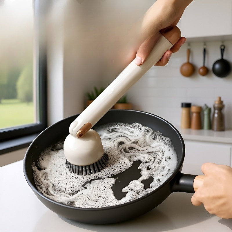 가정용 주방 냄비 세척 브러쉬 스크럽 오일 제거 청소 브러쉬 긴 손잡이 브러쉬
