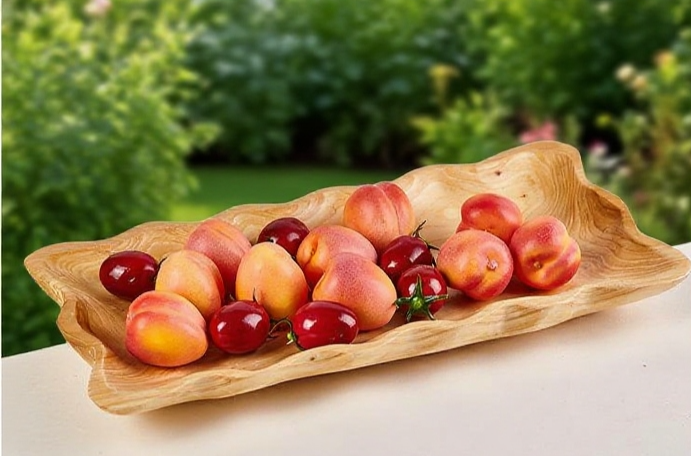 직사각형 나무 과일 쟁반 전체 이미지