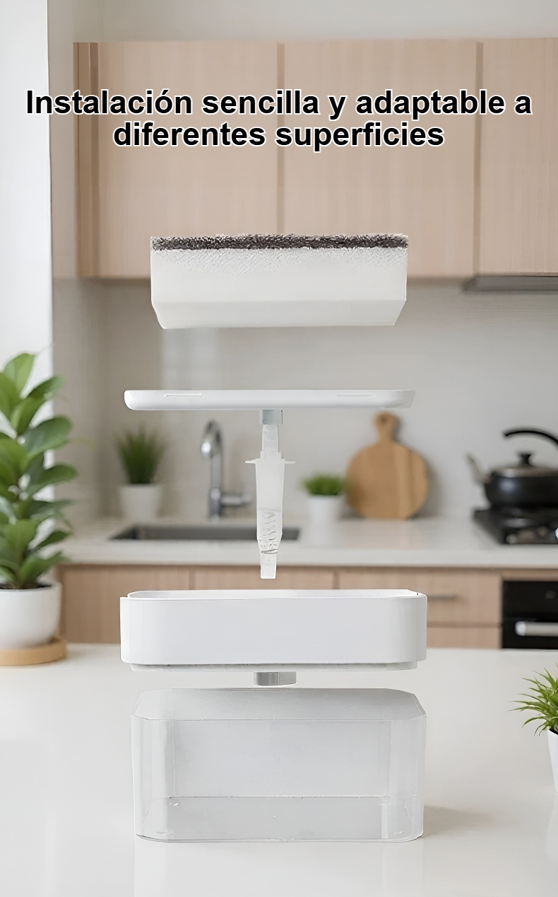 Jabonera con prensa escurridora diseño moderno